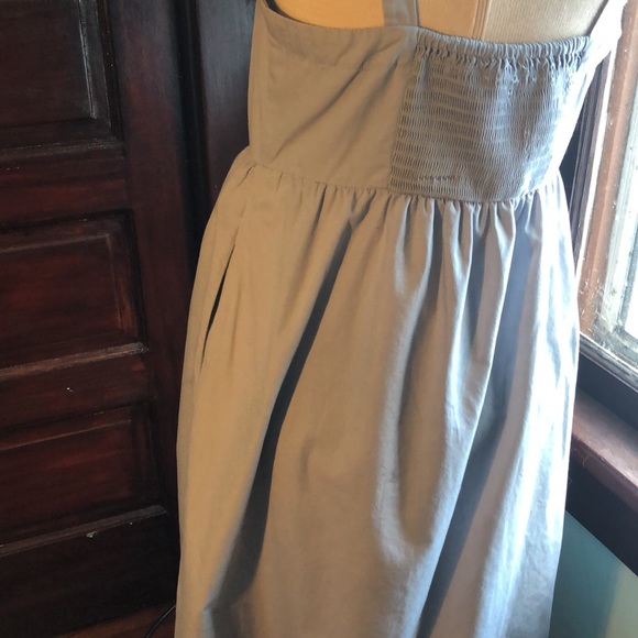 Cooperative Medium sundress in light grey/button down/straps/smocked back/cotton - Picture 9 of 14